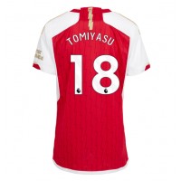 Dres Arsenal Takehiro Tomiyasu #18 Domaci za Žensko 2023-24 Kratak Rukav